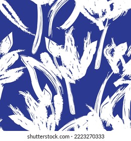 Floral brush strokes seamless pattern design for fashion textiles, graphics, backgrounds and crafts