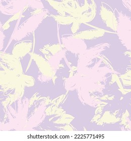 Floral brush strokes seamless pattern design for fashion textiles, graphics, backgrounds and crafts