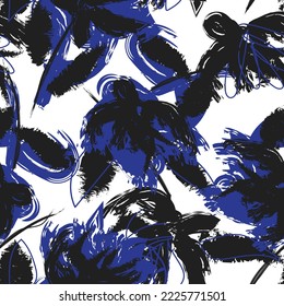 Paredes de pincel floral diseño de patrones sin fisuras para textiles de moda, gráficos, fondos y artesanías