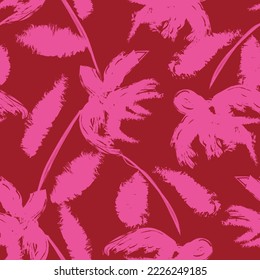 Floral brush strokes seamless pattern design for fashion textiles, graphics, backgrounds and crafts