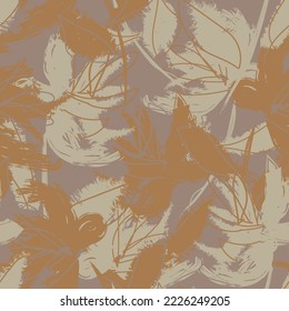 Floral brush strokes seamless pattern design for fashion textiles, graphics, backgrounds and crafts