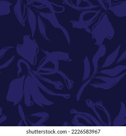 Floral brush strokes seamless pattern design for fashion textiles, graphics, backgrounds and crafts