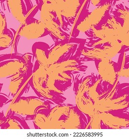 Floral brush strokes seamless pattern design for fashion textiles, graphics, backgrounds and crafts