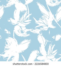 Floral brush strokes seamless pattern design for fashion textiles, graphics, backgrounds and crafts
