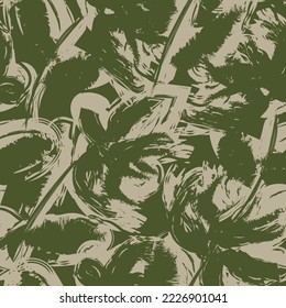 Floral brush strokes seamless pattern design for fashion textiles, graphics, backgrounds and crafts