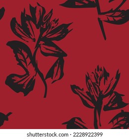 Paredes de pincel floral diseño de patrones sin fisuras para textiles de moda, gráficos, fondos y artesanías