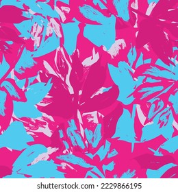Floral brush strokes seamless pattern design for fashion textiles, graphics, backgrounds and crafts