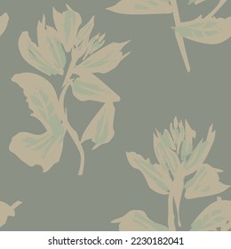 Floral brush strokes seamless pattern design for fashion textiles, graphics, backgrounds and crafts