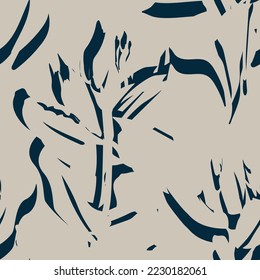 Floral brush strokes seamless pattern design for fashion textiles, graphics, backgrounds and crafts