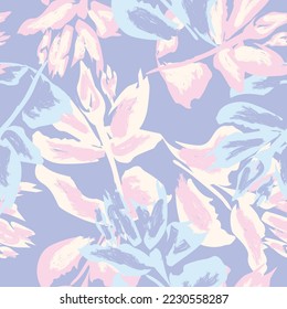 Floral brush strokes seamless pattern design for fashion textiles, graphics, backgrounds and crafts