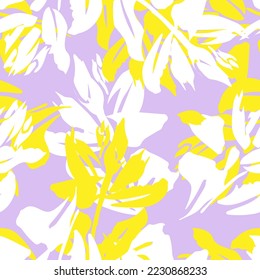 Floral brush strokes seamless pattern design for fashion textiles, graphics, backgrounds and crafts