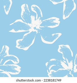 Floral brush strokes seamless pattern design for fashion textiles, graphics, backgrounds and crafts