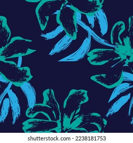 Floral brush strokes seamless pattern design for fashion textiles, graphics, backgrounds and crafts