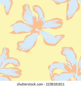 Floral brush strokes seamless pattern design for fashion textiles, graphics, backgrounds and crafts