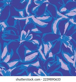 Floral brush strokes seamless pattern design for fashion textiles, graphics, backgrounds and crafts
