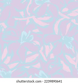 Floral brush strokes seamless pattern design for fashion textiles, graphics, backgrounds and crafts