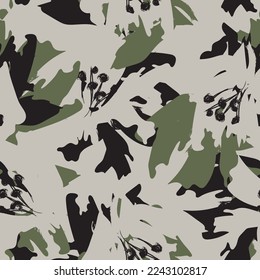 Floral brush strokes seamless pattern design for fashion textiles, graphics, backgrounds and crafts