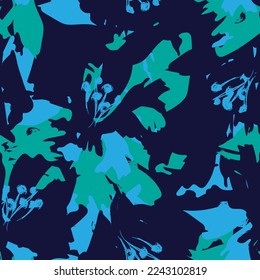 Floral brush strokes seamless pattern design for fashion textiles, graphics, backgrounds and crafts