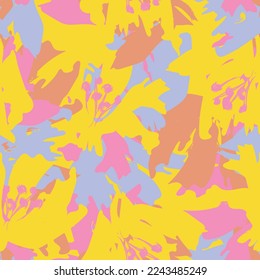 Floral brush strokes seamless pattern design for fashion textiles, graphics, backgrounds and crafts