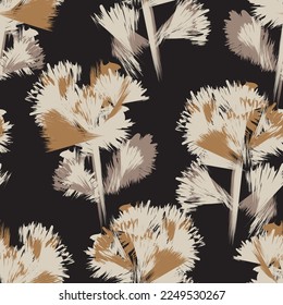 Floral brush strokes seamless pattern design for fashion textiles, graphics, backgrounds and crafts