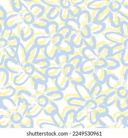 Floral brush strokes seamless pattern design for fashion textiles, graphics, backgrounds and crafts