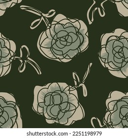 Floral brush strokes seamless pattern design for fashion textiles, graphics, backgrounds and crafts