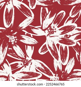 Floral brush strokes seamless pattern design for fashion textiles, graphics, backgrounds and crafts