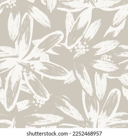 Floral brush strokes seamless pattern design for fashion textiles, graphics, backgrounds and crafts