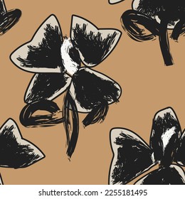 Floral brush strokes seamless pattern design for fashion textiles, graphics, backgrounds and crafts