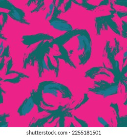Floral brush strokes seamless pattern design for fashion textiles, graphics, backgrounds and crafts