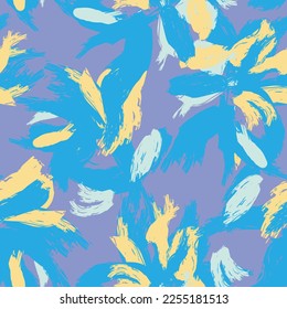 Floral brush strokes seamless pattern design for fashion textiles, graphics, backgrounds and crafts