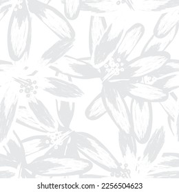 Floral brush strokes seamless pattern design for fashion textiles, graphics, backgrounds and crafts