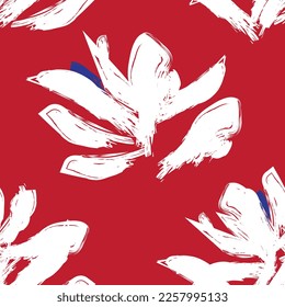 Floral brush strokes seamless pattern design for fashion textiles, graphics, backgrounds and crafts