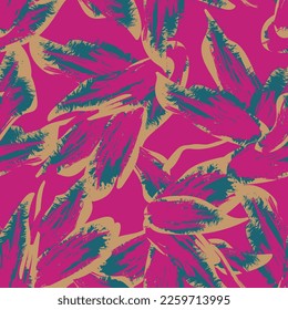 Floral brush strokes seamless pattern design for fashion textiles, graphics, backgrounds and crafts
