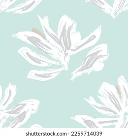 Floral brush strokes seamless pattern design for fashion textiles, graphics, backgrounds and crafts