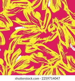 Floral brush strokes seamless pattern design for fashion textiles, graphics, backgrounds and crafts