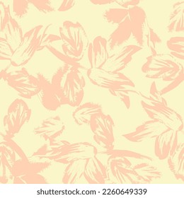 Floral brush strokes seamless pattern design for fashion textiles, graphics, backgrounds and crafts