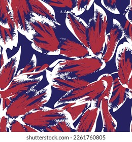 Floral brush strokes seamless pattern design for fashion textiles, graphics, backgrounds and crafts