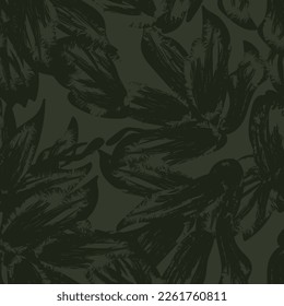Floral brush strokes seamless pattern design for fashion textiles, graphics, backgrounds and crafts