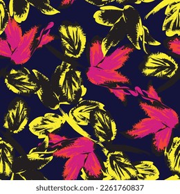 Floral brush strokes seamless pattern design for fashion textiles, graphics, backgrounds and crafts