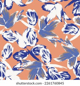 Paredes de pincel floral diseño de patrones sin fisuras para textiles de moda, gráficos, fondos y artesanías