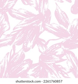 Floral brush strokes seamless pattern design for fashion textiles, graphics, backgrounds and crafts
