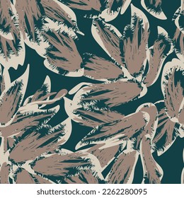 Floral brush strokes seamless pattern design for fashion textiles, graphics, backgrounds and crafts