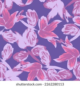 Floral brush strokes seamless pattern design for fashion textiles, graphics, backgrounds and crafts