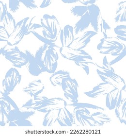 Floral brush strokes seamless pattern design for fashion textiles, graphics, backgrounds and crafts