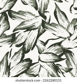 Floral brush strokes seamless pattern design for fashion textiles, graphics, backgrounds and crafts