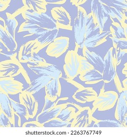 Floral brush strokes seamless pattern design for fashion textiles, graphics, backgrounds and crafts