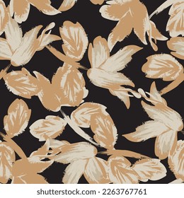 Floral brush strokes seamless pattern design for fashion textiles, graphics, backgrounds and crafts