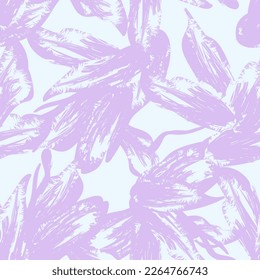 Floral brush strokes seamless pattern design for fashion textiles, graphics, backgrounds and crafts