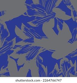 Floral brush strokes seamless pattern design for fashion textiles, graphics, backgrounds and crafts